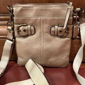 COACH Soho Pebbled Leather Gold Metallic Crossbody Buckle Bag